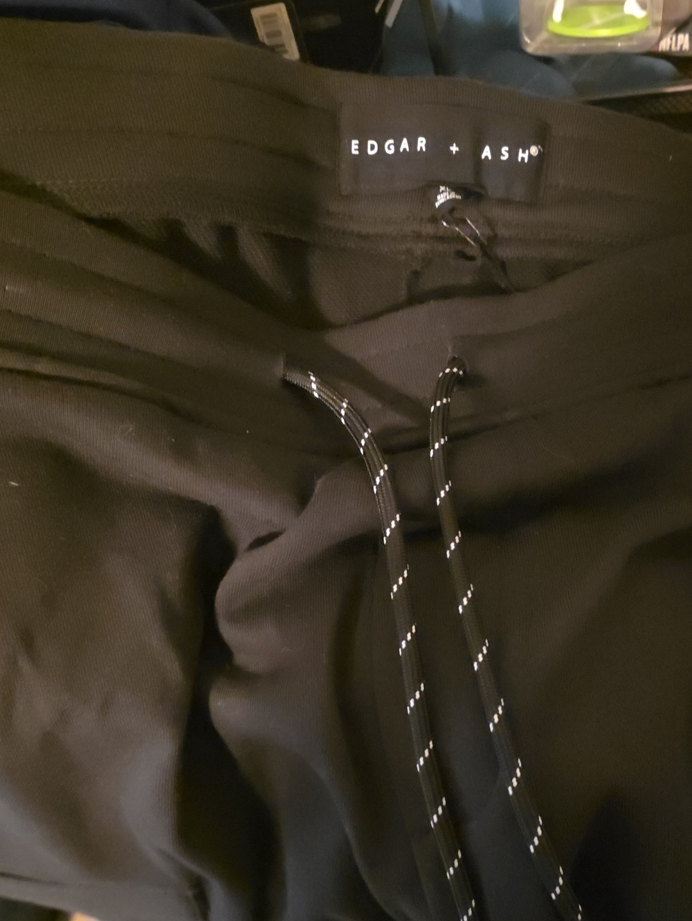 EDGAR + ASH Black Drawstring Jogger Shorts